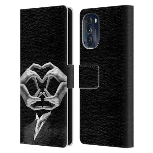 LouiJoverArt Black And White Mr Handy Man Leather Book Wallet Case Cover For Motorola Moto G (2022)