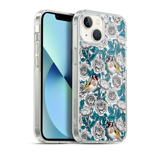 Katerina Kirilova Floral Patterns White Rose & Birds Soft Gel Case for Apple iPhone 13