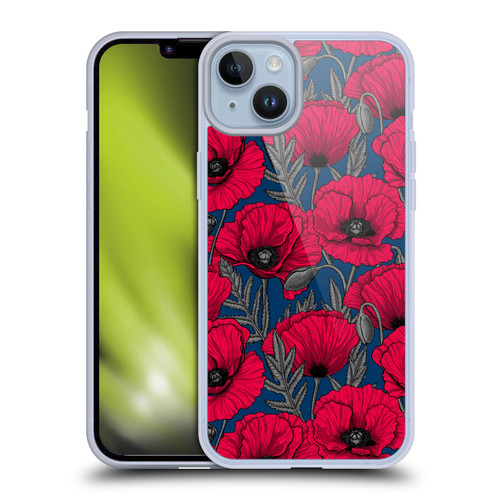 Katerina Kirilova Floral Patterns Night Poppy Garden Soft Gel Case for Apple iPhone 14 Plus