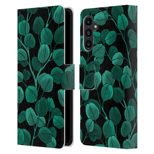 Katerina Kirilova Fruits & Foliage Patterns Eucalyptus Silver Dollar Leather Book Wallet Case Cover For Samsung Galaxy A13 5G (2021)