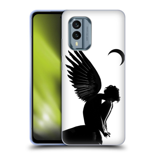 LouiJoverArt Black And White Angel Soft Gel Case for Nokia X30