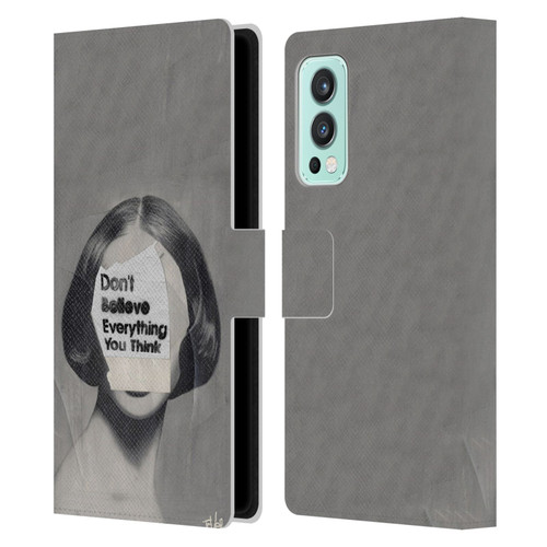 LouiJoverArt Black And White Think Leather Book Wallet Case Cover For OnePlus Nord 2 5G