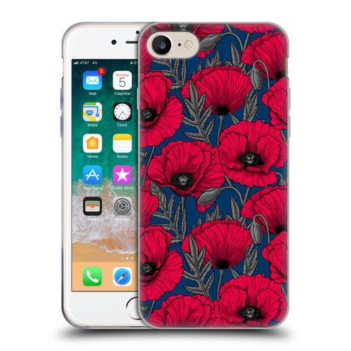 Katerina Kirilova Floral Patterns Night Poppy Garden Soft Gel Case for Apple iPhone 7 / 8 / SE 2020 & 2022