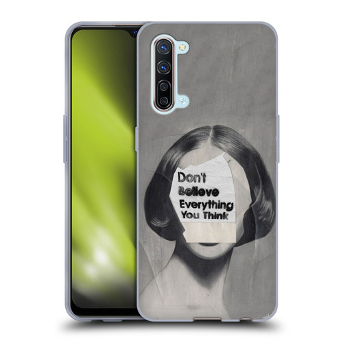 LouiJoverArt Black And White Think Soft Gel Case for OPPO Find X2 Lite 5G