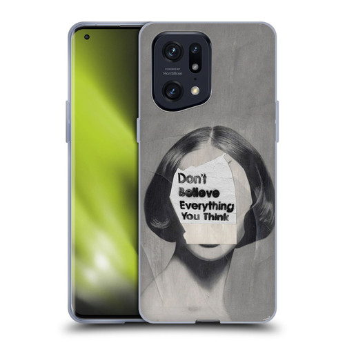 LouiJoverArt Black And White Think Soft Gel Case for OPPO Find X5 Pro