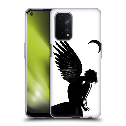 LouiJoverArt Black And White Angel Soft Gel Case for OPPO A54 5G