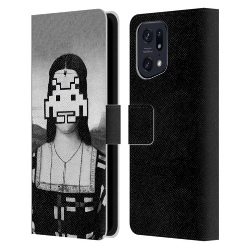 LouiJoverArt Black And White Renaissance Invaders Leather Book Wallet Case Cover For OPPO Find X5