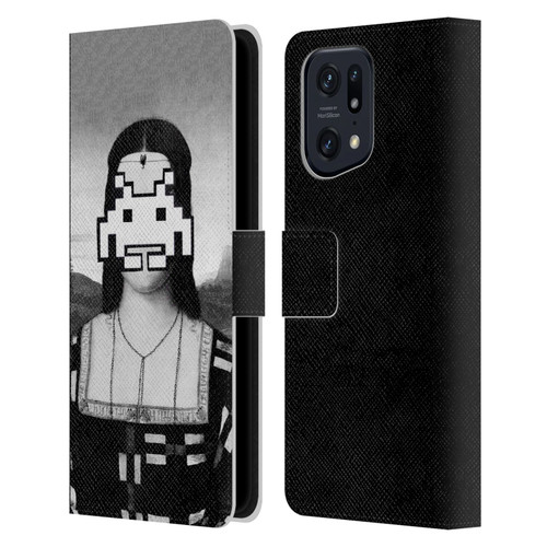 LouiJoverArt Black And White Renaissance Invaders Leather Book Wallet Case Cover For OPPO Find X5 Pro