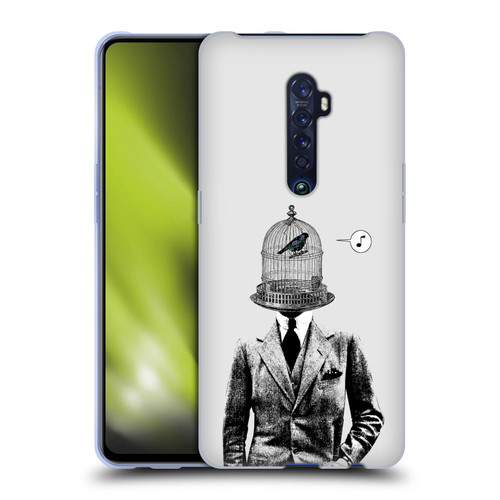 LouiJoverArt Black And White Plumage Soft Gel Case for OPPO Reno 2