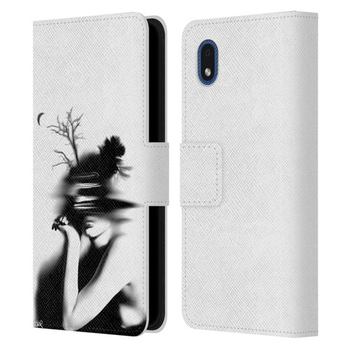 LouiJoverArt Black And White The Mystery Of Never Leather Book Wallet Case Cover For Samsung Galaxy A01 Core (2020)