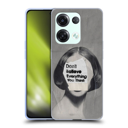 LouiJoverArt Black And White Think Soft Gel Case for OPPO Reno8 Pro