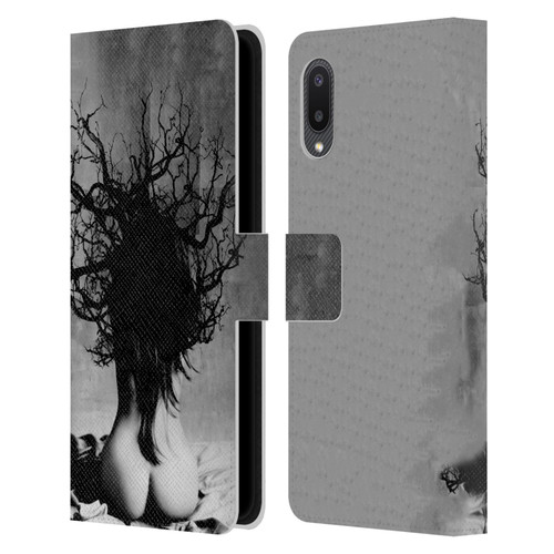 LouiJoverArt Black And White She Oak Leather Book Wallet Case Cover For Samsung Galaxy A02/M02 (2021)