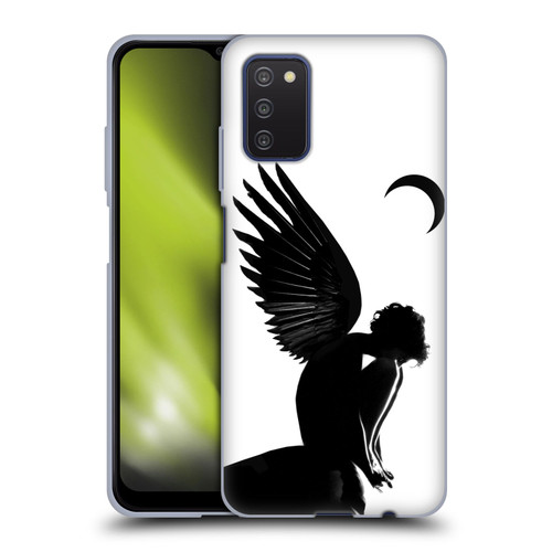 LouiJoverArt Black And White Angel Soft Gel Case for Samsung Galaxy A03s (2021)
