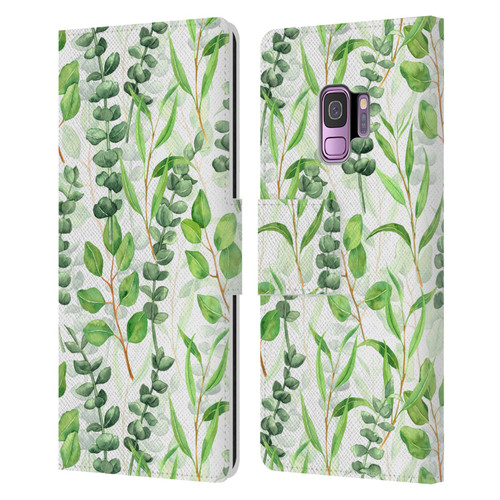 Katerina Kirilova Fruits & Foliage Patterns Eucalyptus Mix Leather Book Wallet Case Cover For Samsung Galaxy S9