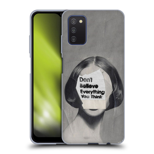 LouiJoverArt Black And White Think Soft Gel Case for Samsung Galaxy A03s (2021)