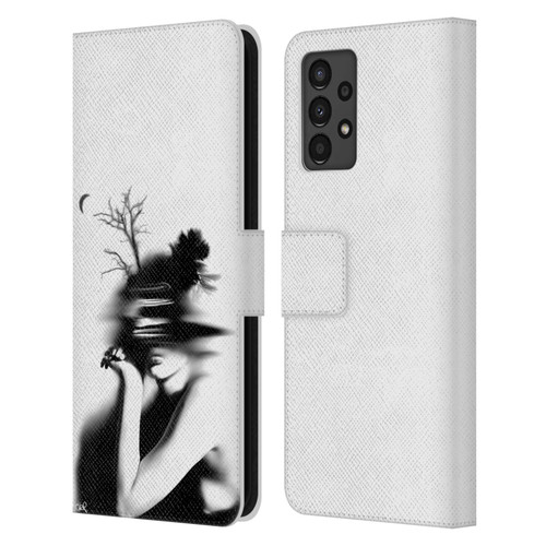 LouiJoverArt Black And White The Mystery Of Never Leather Book Wallet Case Cover For Samsung Galaxy A13 (2022)