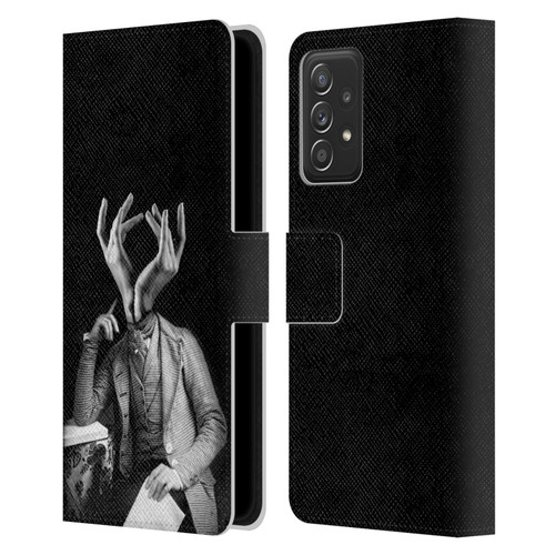 LouiJoverArt Black And White Sensitive Man Leather Book Wallet Case Cover For Samsung Galaxy A53 5G (2022)
