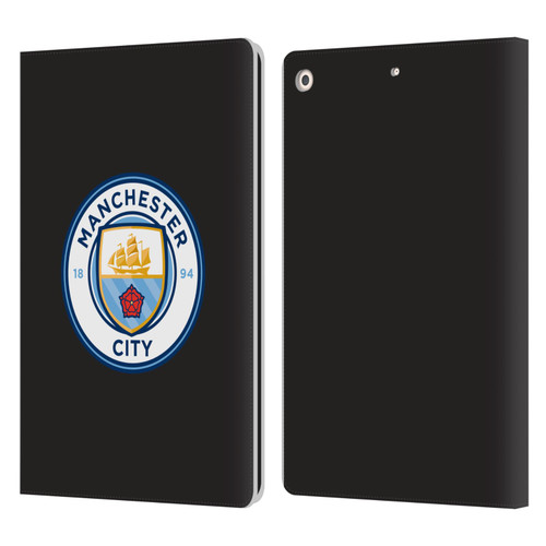 Manchester City Man City FC Badge Black Full Colour Leather Book Wallet Case Cover For Apple iPad 10.2 2019/2020/2021