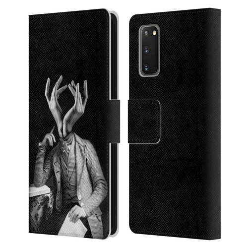 LouiJoverArt Black And White Sensitive Man Leather Book Wallet Case Cover For Samsung Galaxy S20 / S20 5G