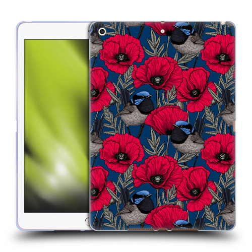 Katerina Kirilova Floral Patterns Fairy Wrens & Poppies Soft Gel Case for Apple iPad 10.2 2019/2020/2021