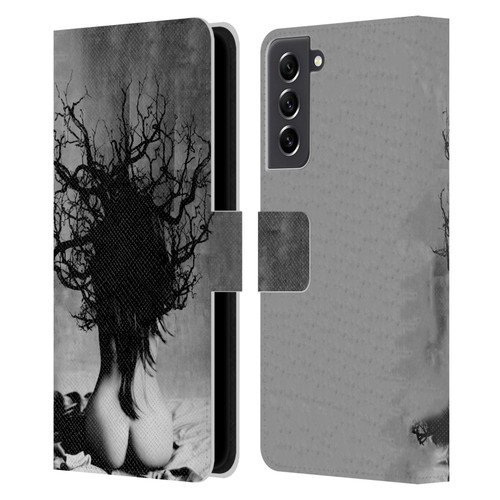 LouiJoverArt Black And White She Oak Leather Book Wallet Case Cover For Samsung Galaxy S21 FE 5G