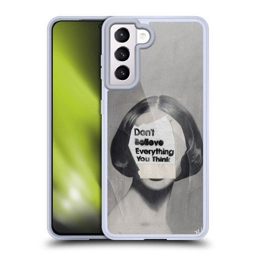 LouiJoverArt Black And White Think Soft Gel Case for Samsung Galaxy S21 5G