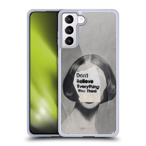 LouiJoverArt Black And White Think Soft Gel Case for Samsung Galaxy S21+ 5G