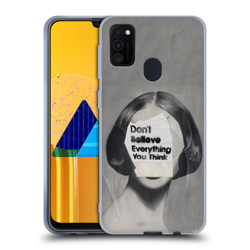 LouiJoverArt Black And White Think Soft Gel Case for Samsung Galaxy M30s (2019)/M21 (2020)