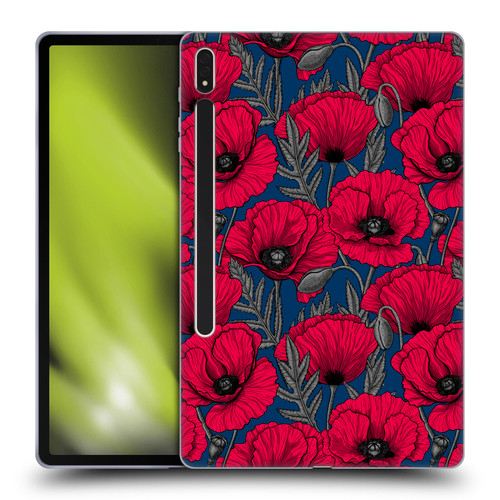Katerina Kirilova Floral Patterns Night Poppy Garden Soft Gel Case for Samsung Galaxy Tab S8 Plus