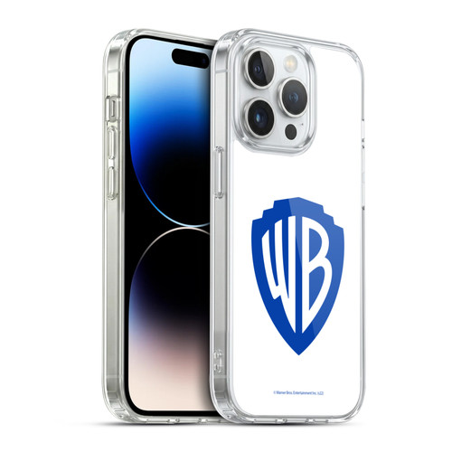 Warner Bros. Shield Logo White Soft Gel Case for Apple iPhone 14 Pro & MagSafe