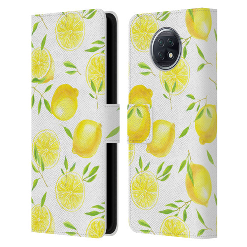 Katerina Kirilova Fruits & Foliage Patterns Lemons Leather Book Wallet Case Cover For Xiaomi Redmi Note 9T 5G