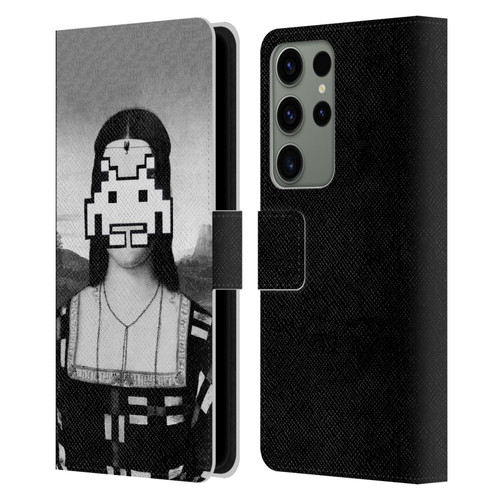 LouiJoverArt Black And White Renaissance Invaders Leather Book Wallet Case Cover For Samsung Galaxy S23 Ultra 5G