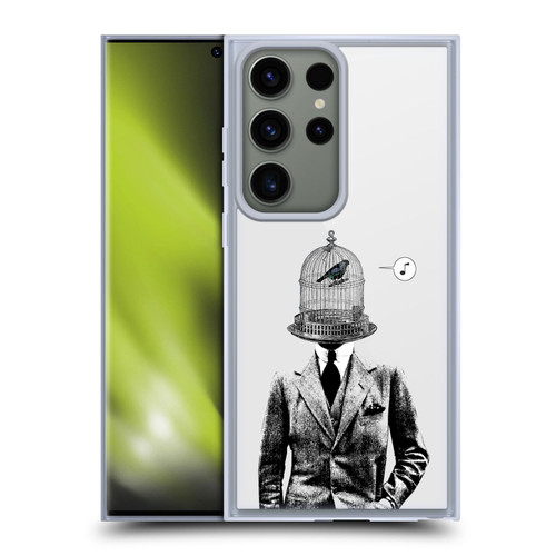 LouiJoverArt Black And White Plumage Soft Gel Case for Samsung Galaxy S23 Ultra 5G
