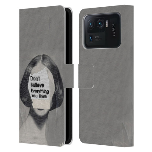 LouiJoverArt Black And White Think Leather Book Wallet Case Cover For Xiaomi Mi 11 Ultra