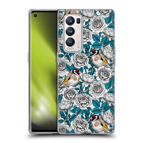 Katerina Kirilova Floral Patterns White Rose & Birds Soft Gel Case for OPPO Find X3 Neo / Reno5 Pro+ 5G