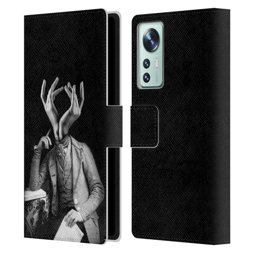 LouiJoverArt Black And White Sensitive Man Leather Book Wallet Case Cover For Xiaomi 12