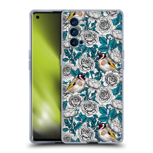 Katerina Kirilova Floral Patterns White Rose & Birds Soft Gel Case for OPPO Reno 4 Pro 5G