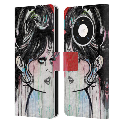 LouiJoverArt Red Ink God Created Woman Leather Book Wallet Case Cover For Huawei Mate 40 Pro 5G