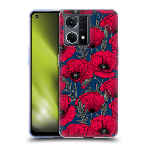 Katerina Kirilova Floral Patterns Night Poppy Garden Soft Gel Case for OPPO Reno8 4G