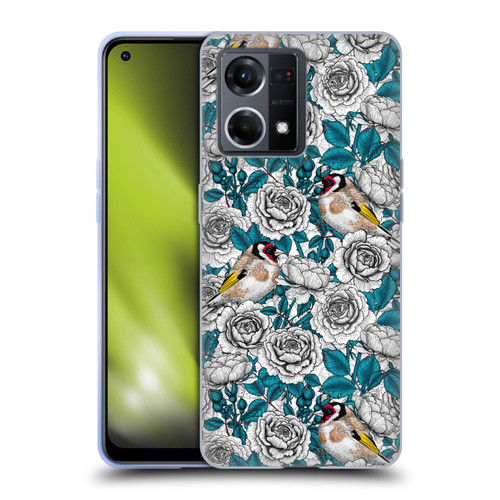Katerina Kirilova Floral Patterns White Rose & Birds Soft Gel Case for OPPO Reno8 4G