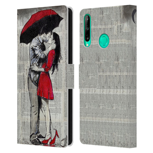 LouiJoverArt Red Ink A New Kiss 2 Leather Book Wallet Case Cover For Huawei P40 lite E