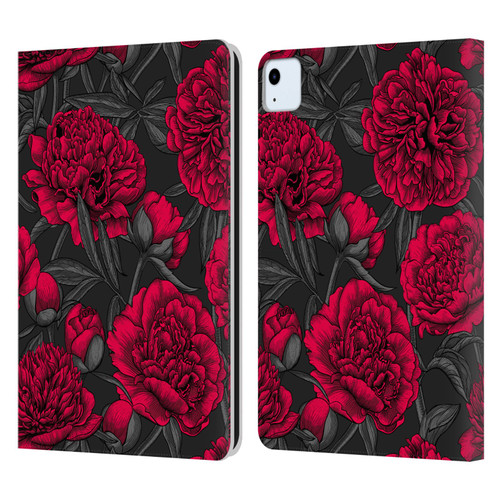 Katerina Kirilova Floral Patterns Night Peony Garden Leather Book Wallet Case Cover For Apple iPad Air 2020 / 2022