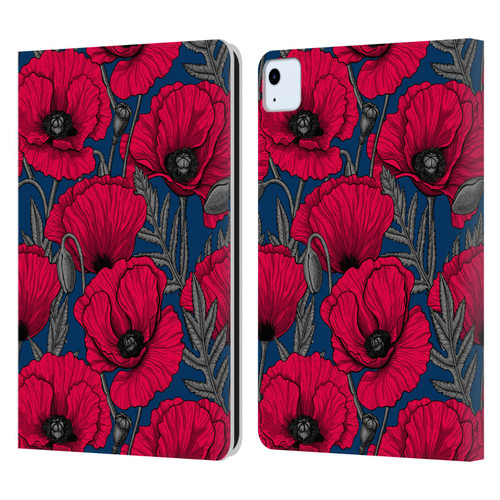 Katerina Kirilova Floral Patterns Night Poppy Garden Leather Book Wallet Case Cover For Apple iPad Air 2020 / 2022