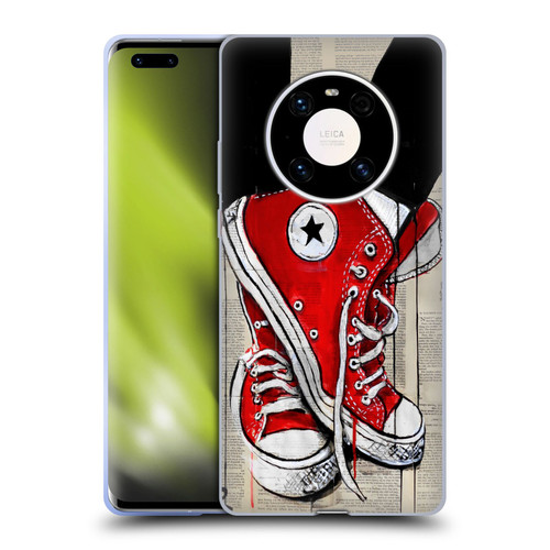 LouiJoverArt Red Ink Shoes Soft Gel Case for Huawei Mate 40 Pro 5G