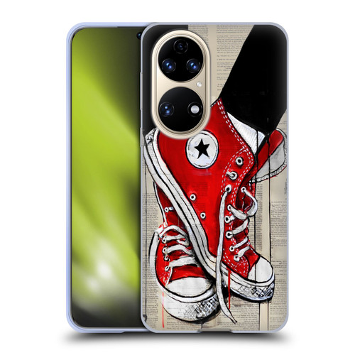 LouiJoverArt Red Ink Shoes Soft Gel Case for Huawei P50