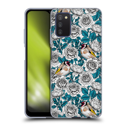 Katerina Kirilova Floral Patterns White Rose & Birds Soft Gel Case for Samsung Galaxy A03s (2021)