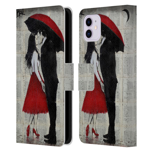 LouiJoverArt Red Ink A New Kiss Leather Book Wallet Case Cover For Apple iPhone 11
