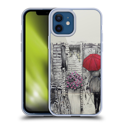 LouiJoverArt Red Ink Amsterdam Walk Soft Gel Case for Apple iPhone 12 / iPhone 12 Pro
