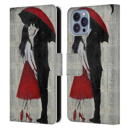 LouiJoverArt Red Ink A New Kiss Leather Book Wallet Case Cover For Apple iPhone 14