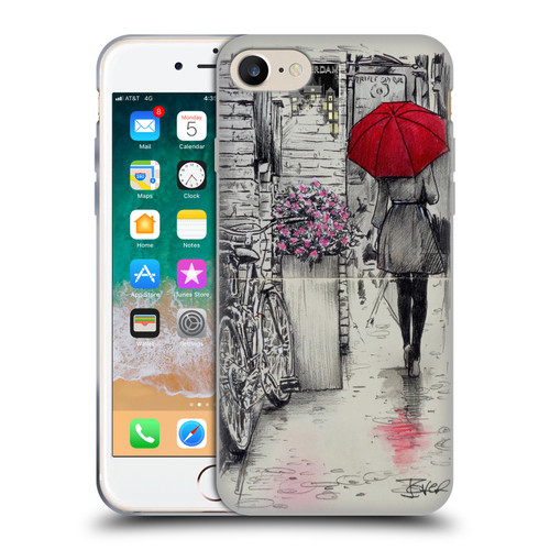 LouiJoverArt Red Ink Amsterdam Walk Soft Gel Case for Apple iPhone 7 / 8 / SE 2020 & 2022